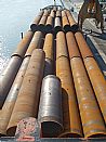 Loading of pipes for construction work